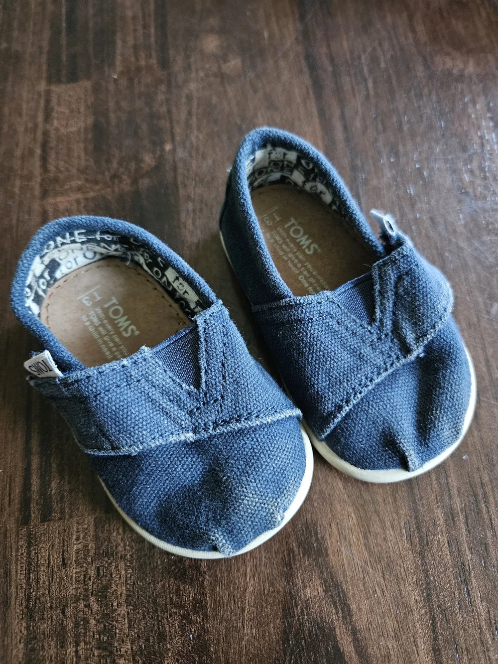 TOMS Toddler Navy Canvas Slip-On Shoes